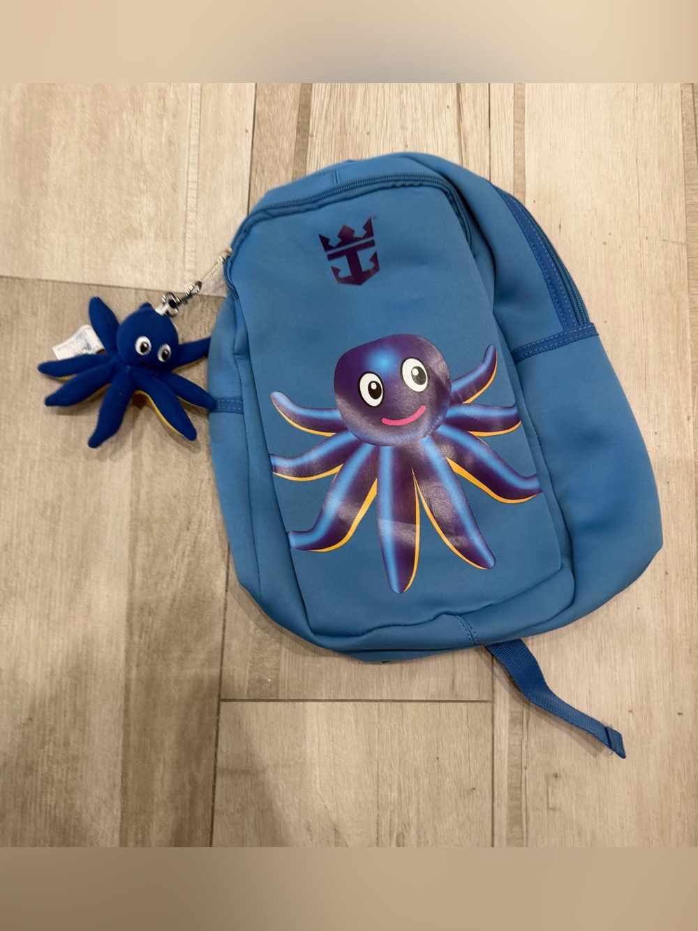 Royal Caribbean Kids Blue Octopus Backpack with Plush Keychain
